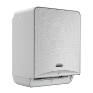 KCP, ICON™ 53691 Automatic Roll Towel Dispenser, with Silver Mosaic Design Faceplate, 1 Dispenser and Faceplate per Case. Compatible with 86621