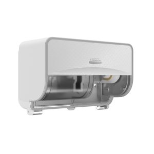 KCP, ICON™ 53945 Standard Roll Toilet Paper Dispenser 2 Roll Horizontal, with White Mosaic Design Faceplate, 1 Dispenser and Faceplate per Case, Compatible with 4735, 4737 & 98130