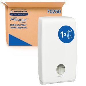 AQUARIUS® 70250 Optimum Hand Towel Dispenser, White Lockable ABS Plastic, Compatible with 4455, 4456, 4457, 4459 & 38000 Codes