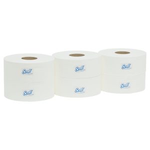 SCOTT® 4781 Maxi Jumbo Roll Toilet Tissue, White 1 Ply, 800 Metres/Roll, 6 Rolls/Case