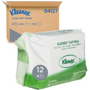 KLEENEX® Soft Wipe, 60 Sheets/Pack, 30cm x 33cm, 12 Packs/Case