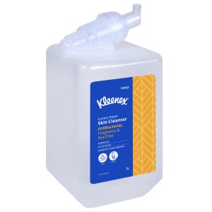 KLEENEX® 54961 Luxury Foam Antibacterial Skin Cleanser - Fragrance Free & Dye Free 1000ml/Cartridge, 6 Cartridges/Case